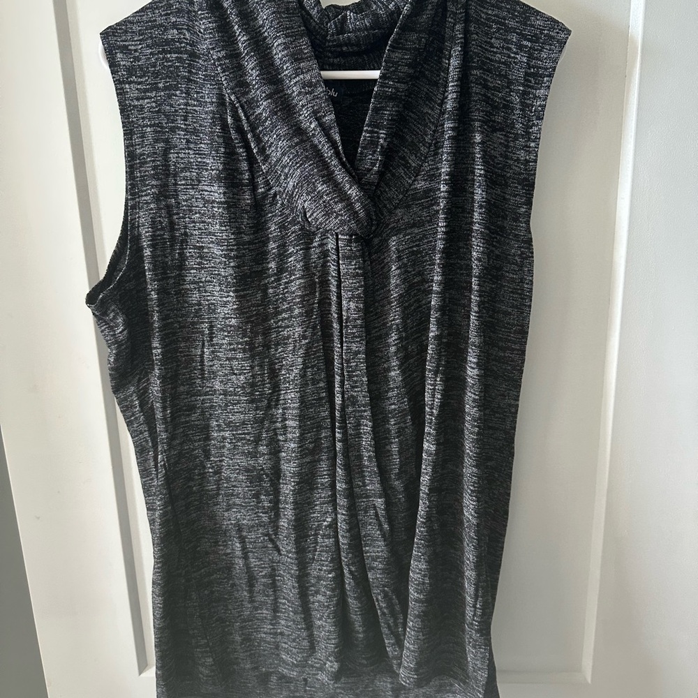 Olivia Blu Elegant Charcoal Sleeveless Blouse
